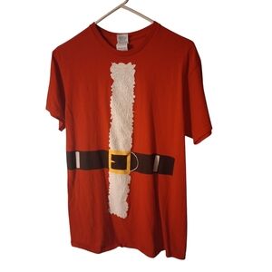 Santa Uniform T-Shirt Festive Holiday Christmas Fun Unique Casual Party Outfit M